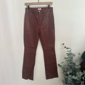 L’Agence Selma Sleek Baby Boot High Rise Nubuck Cognac Pants Size 29 NWOT
